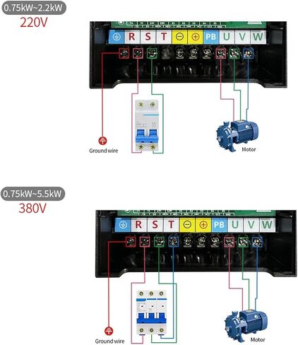 LOLKSBNN Mini VFD محول تردد العاكس 220 فولت 380 فولت 1.5 كيلو وات/2.2 كيلو وات/4 كيلو وات 50/60 هرتز محرك تردد متغير VSD مخرج 3 مراحل (2.2 كيلو وات، 380 فولت 3PHASE-380V 3PHASE-01) in Kuwait