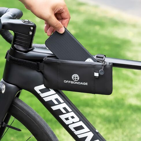 Top Tube Bike Bag for Bicycle - Waterproof Bicycle Frame Bag Secure & Minimalist Bike Pouch Fits Road & Mountain in Kuwait
