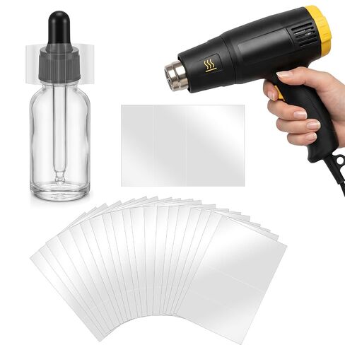 600 PCS Shrink Wrap Bands for Bottles Jars Covers Heat Seal Clear, PVC Heat Shrinks Wraps Shrink Wrap Perforated for Essential Oil Bottle, Dropper Bottles and Test Tube Bottle Cap(1.8x1.2inch) in Kuwait