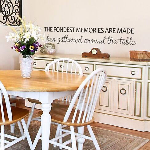 Gathered Around The Table Family Wall Quotes Love Vinyl Sayings Dining Room Wall Decal(8x46 White) in Kuwait