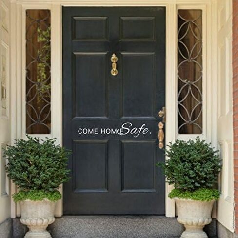 Come Home Safe Decal Vinyl Decal Door Decal Policeman Firefighter Decal Door Message Decal Come Home Safe Vinyl Wall Decal Military Family (22x4 Black) in Kuwait