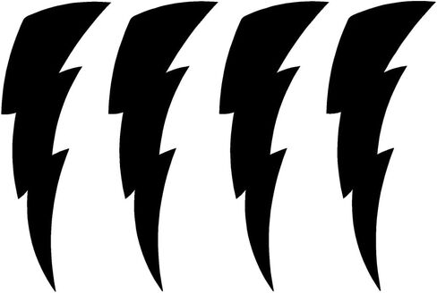 4 قطع من ملصقات الفينيل Lightning Bolts V2 من labeldad® - الحجم: 5 بوصات، اللون: أسود - النوافذ، الجدران، المصدات، أجهزة الكمبيوتر المحمول، الخزائن، إلخ. in Kuwait