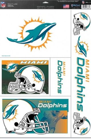 Miami Dolphins 2013 11" x 17" Ultra Decal Set by Wincraft in Kuwait