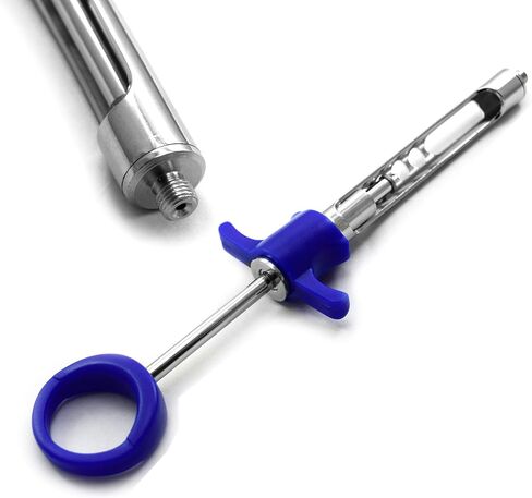 MEDSPO Professional Dental Implant Bone Graft Syringe | Curved Grafting Procedures | Aspirating Anesthetic Dentistry | Automatic Passive Cartridge | Tools Instruments (Auto Passive Syringe BLU 1.8ML) in Kuwait
