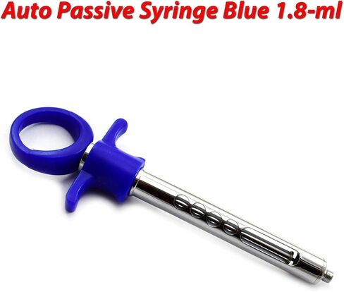 MEDSPO Professional Dental Implant Bone Graft Syringe | Curved Grafting Procedures | Aspirating Anesthetic Dentistry | Automatic Passive Cartridge | Tools Instruments (Auto Passive Syringe BLU 1.8ML) in Kuwait