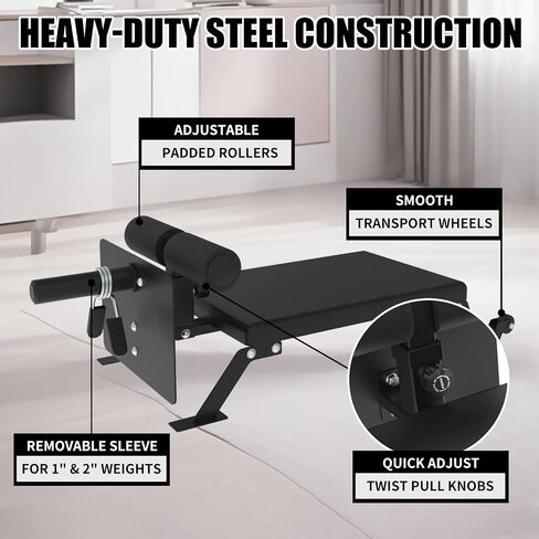 Nordic Curl Machine,Heavy Duty Steel Nordic Hamstring Curl Machine with Thick Pad/ Height Adjustable Bench for Home Gym,Weight Capacity 450 LBS in Kuwait