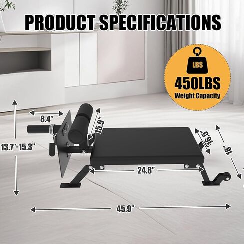 Nordic Curl Machine,Heavy Duty Steel Nordic Hamstring Curl Machine with Thick Pad/ Height Adjustable Bench for Home Gym,Weight Capacity 450 LBS in Kuwait