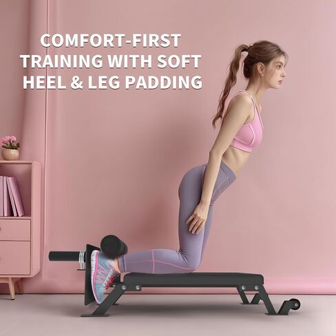 Nordic Curl Machine,Heavy Duty Steel Nordic Hamstring Curl Machine with Thick Pad/ Height Adjustable Bench for Home Gym,Weight Capacity 450 LBS in Kuwait