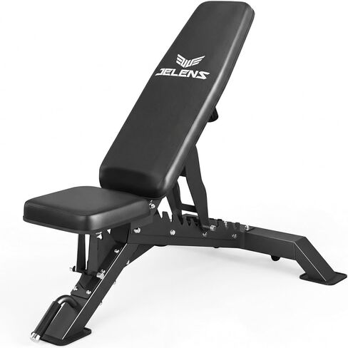 JELENS WB02 Adjustable Weight Bench for Home Gym, 660LBS Flat/Incline Workout Bench Press with Fast Adjustment, Thick Cushion, Silent Wheels for Strength Training in Kuwait