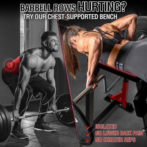 Mikolo Seal Row Bench, Back Extension Machine Back Machine, with Stationary Bench Combo, Upper Body Workout Equipment for Reverse Hyper and Lateral Raise, 1500LBS Capacity in Kuwait