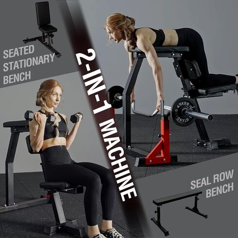 Mikolo Seal Row Bench, Back Extension Machine Back Machine, with Stationary Bench Combo, Upper Body Workout Equipment for Reverse Hyper and Lateral Raise, 1500LBS Capacity in Kuwait