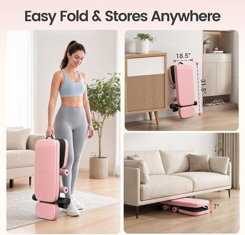 Foldable Weight Bench 800LBS, Adjustable Workout Bench with 10 Backrest Positions & Extended Headrest, Incline Decline Flat Bench Press for Home Gym Small Space Strength Training in Kuwait