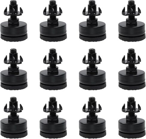 Antrader Adjustable Leveling Feet with T Nuts, 5/16" (M8) Threaded Heavy Duty Furniture Levelers,Carbon Steel Shockproof Furniture Height Adjuster for Workbench, Cabinet & Table(1.2" Base Dia, 12Pcs) in Kuwait