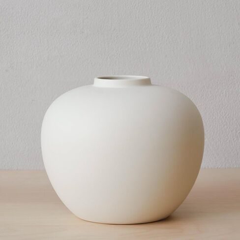Full Moon Designed Vase, Shaping Flower Art and Displaying Hydroponic Plants, 6.5" × 7.2", Matte Crème in Saudi Arabia