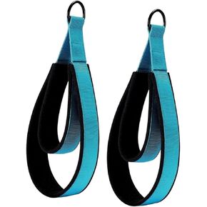 harayaa 2 Pieces Pilates Straps Home Workout Double Bands Comfortable Grip D Rings Polyester Cotton Nonslip Handles Suitable for Women Men in Kuwait