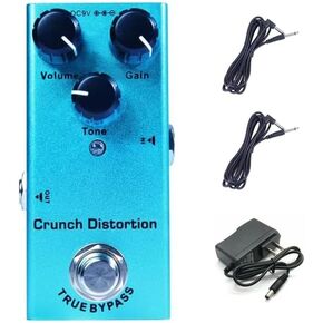 Cate Crunch Distortion Effect Pedal for Electric Guitar, Mini Design, True Bypass Functionality, Designed Specifically for Tone Shaping in Electric Guitar Effects Free DC Powered and 2 cables in Saudi Arabia