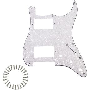 11 Hole HH Humbucker Strat Pickguard ST Pick Guards Scratch Plate for USA/Mexican Fender Standard Stratocaster Modern Style Electric Guitar with Mounting Screws - Black 3ply in Kuwait