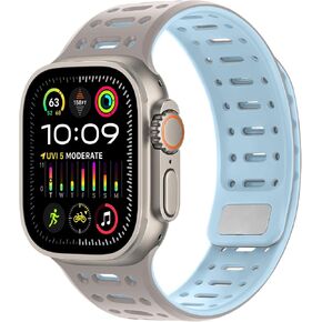 Amizee متوافق مع Apple Watch Band 49mm 46mm 45mm 44mm 42mm 41mm 41mm 40mm 38mm Men ، حزام مغناطيسي من السيليكون للتنفس لـ IWatch Ultra 2 Series 10/9/8/7/6/SE/5/4 (49/46/45/44/42 مم ، Starlight Pink) in Kuwait