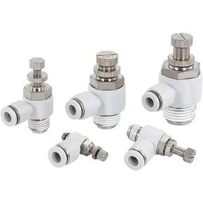 Pneumatic Hose L Type SL Throttle Valve 1/4 3/8 1/2 Thread White Cylinder Speed Control Connector Accessories Controllers 1Pcs(SL4-02) in Kuwait