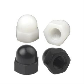 Hardware Nuts Nylon Acorn Cap Dome Nuts White/Black Plastic Hexagon Hex Nut(Black,M14 5pcs) in Saudi Arabia
