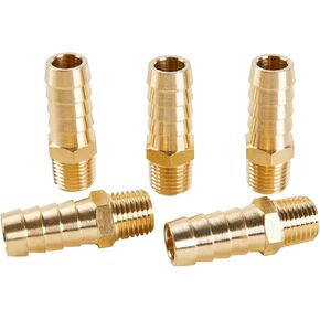LTWFITTING Brass Fitting Connector 1/2-Inch Hose Barb x 1/4-Inch NPT Male Vehicle Fuel System Heater System (Pack of 10) in Kuwait