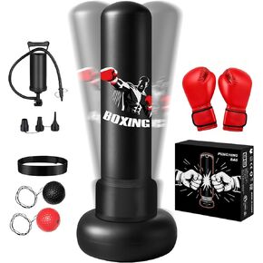 Freestanding Punching Bag for Adults,70" Heavy Boxing Bag with Gloves and Pump,Men Women Stand Kickboxing Bags,Upgraded Big Base Boxing Equipment Set for Training Fitness Home Gym in Kuwait