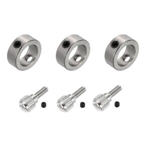 PATIKIL 6pcs Set Screw Collars 10.05mm Bore Shaft Collars, 15mm OD, 6mm Height with 6pcs M4 Hand Screws, Landing Gear Stopper Wheel Collar, Silver in Kuwait