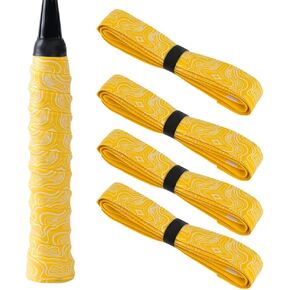 Racket Grip Tape, 4PCS 110cm Water Ripple Texture Tennis Handle Wrap with Sweat Absorbent Anti Slip, Handle Wraps for Badminton Squash Sports in Saudi Arabia
