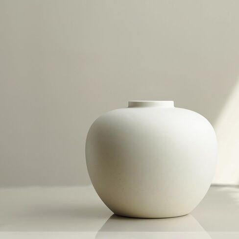 Full Moon Designed Vase, Shaping Flower Art and Displaying Hydroponic Plants, 6.5" × 7.2", Matte Crème in Saudi Arabia
