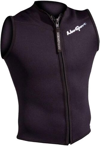 بدلة سباحة بسحاب أمامي للرجال من NeoSport 2.5 مم - أسود، مقاس XX-Large in Kuwait