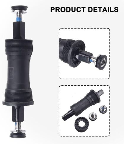 Alloy Bicycle Bottom Bracket BSA ISO Square Taper 73x124mm for Electric E-Bike Snow Beach Bike Replacement Silver in Kuwait