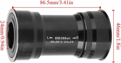 دعامة سفلية لركوب الدراجات مقاس 24 مم - محمل محكم الغلق من سبائك الألومنيوم لدراجات BB386/EVO PF30 BB386 الجبلية والطرق (طول 86.5 مم، 46 مم OD) in Kuwait