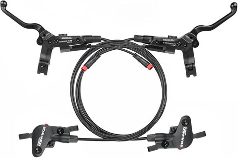 Hydraulic Disc Brakes Set Left Front 1000mm Right Rear 1800mm with Integrated Sight Glass, 2-Pin Power Cut-Off Parking Function Bicycle Disc Brake for MTB Road Bike 2 Piston in Kuwait