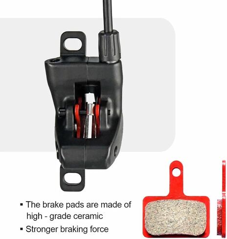 Hydraulic Disc Brakes Set Left Front 1000mm Right Rear 1800mm with Integrated Sight Glass, 2-Pin Power Cut-Off Parking Function Bicycle Disc Brake for MTB Road Bike 2 Piston in Kuwait