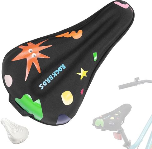 ROCKBROS Kids Bike Seat Cushion Cover for Boys & Girls,10"x6" Comfortable Adjustable with Knob，Extra Soft Memory Foam Children Bicycle Saddle Cover for Mountain/Road Bikes in Kuwait