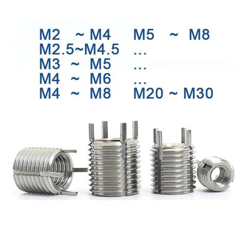 M2-M4 ~ M20-M30 303 Stainless Steel Thread Repair Insert Self-Tapping Bushing with Plug Screw Sleeve Nuts(M8xM14x14 (2pcs)) in Kuwait
