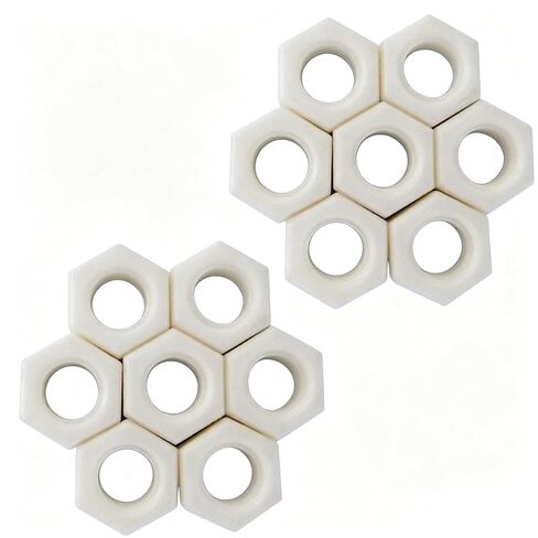 M2 M3 M4 M5 M6 M8 M10 M12 M14 M16 M18 White High Temperature Al₂O₃ Alumina Ceramic Insulation Full Metric Thread Hex Hexagon Nut(1Piece M18) in Kuwait