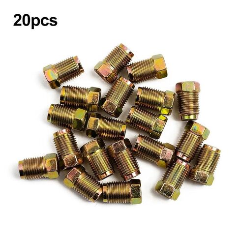20x Car Brake Line Fittings Set for 3/16" Copper Pipe Fitting Kit Tube Inverted Flares Metric End Union Nuts in Kuwait