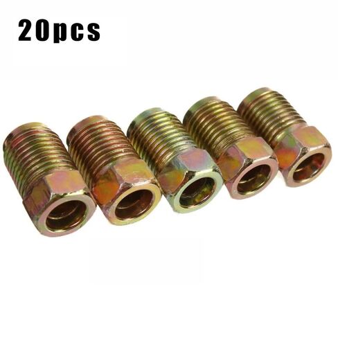 20x Car Brake Line Fittings Set for 3/16" Copper Pipe Fitting Kit Tube Inverted Flares Metric End Union Nuts in Kuwait