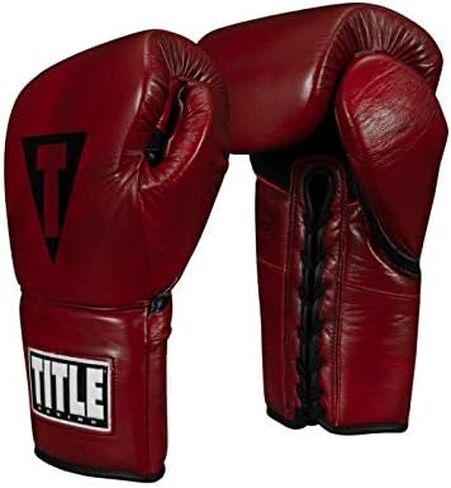 TITLE Boxing Blood Red Leather Sparring Gloves - Lace Up, Ideal for Training and Bag Work in Kuwait