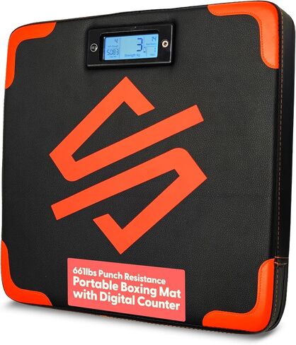 SQUATZ Portable Boxing Mat with Digital Counter – Wall-Mounted Punching Pad with Accurate Punch Strength Tracker, Built-in Foam & Home Gym Training Equipment in Kuwait