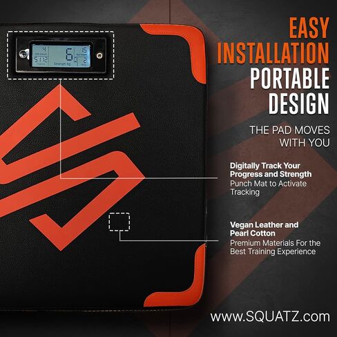 SQUATZ Portable Boxing Mat with Digital Counter – Wall-Mounted Punching Pad with Accurate Punch Strength Tracker, Built-in Foam & Home Gym Training Equipment in Kuwait