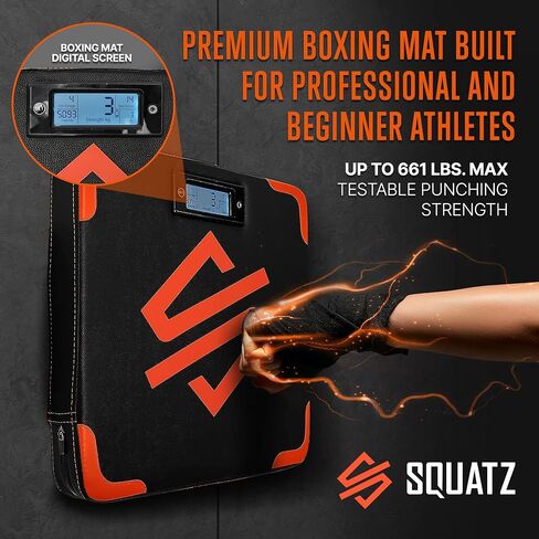 SQUATZ Portable Boxing Mat with Digital Counter – Wall-Mounted Punching Pad with Accurate Punch Strength Tracker, Built-in Foam & Home Gym Training Equipment in Kuwait