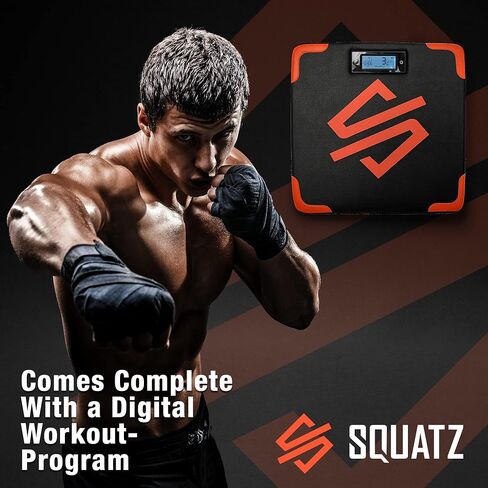 SQUATZ Portable Boxing Mat with Digital Counter – Wall-Mounted Punching Pad with Accurate Punch Strength Tracker, Built-in Foam & Home Gym Training Equipment in Kuwait