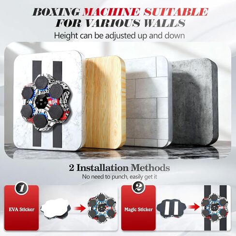Music Boxing Machine, Smart Bluetooth Boxing Machine with Gloves, Wall Mounted Electronic Punching Machine for Adults Kids, 9 Modes 9 Speeds, LED Counting for Home Gym, Stress Relief Gift in Kuwait