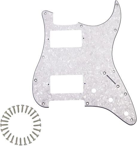 11 Hole HH Humbucker Strat Pickguard ST Pick Guards Scratch Plate for USA/Mexican Fender Standard Stratocaster Modern Style Electric Guitar with Mounting Screws - Black 3ply in Kuwait