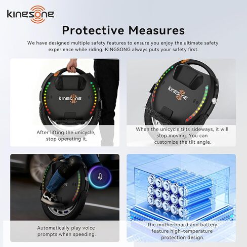 KINGSONG 18XLPRO دراجة أحادية كهربائية، أقصى مدى 78 ميلاً، 37 ميلاً في الساعة السرعة القصوى و35 درجة تسلق، عجلة واحدة ذاتية التوازن للبالغين دراجة أحادية ذكية ذاتية التوازن للركاب in Kuwait