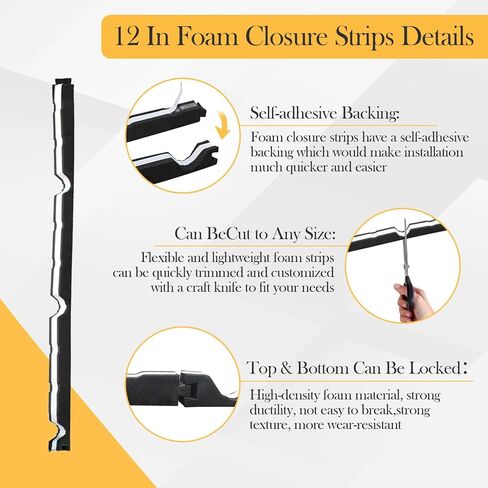 20 Pack Upgraded Outside 12 in R Panel Metal Roof Foam Closure Strips with Self-Adhesive in Kuwait