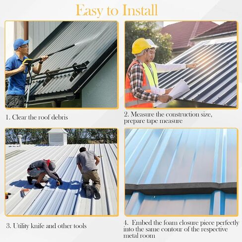 20 Pack Upgraded Outside 12 in R Panel Metal Roof Foam Closure Strips with Self-Adhesive in Kuwait