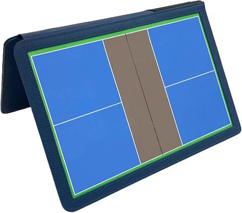 JIANNA Pickleball Coaching Board 12.6" x 9.45" Folding PU Leather Dry Erase Board with Magnetic Pieces & Markers | Complete accessory kit: 2 erasable pens + magnetic player markers in Kuwait